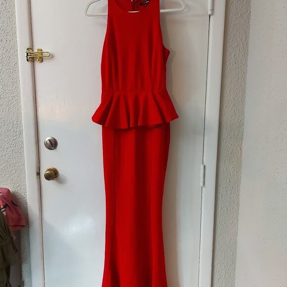 Fashion Nova Red Shiloh Peplum Party Dress Size S NEW Prom Holiday Rush Xmas - Picture 7 of 11
